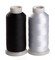 Simthread 2 Bobbin Thread for Sewing and Embroidery Machine 1 Black and 1 White 5500 Yards Each - 60WT Polyester Bobbin Fill Thread Bottom Threads